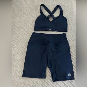 Alo Navy Blue Activewear Set